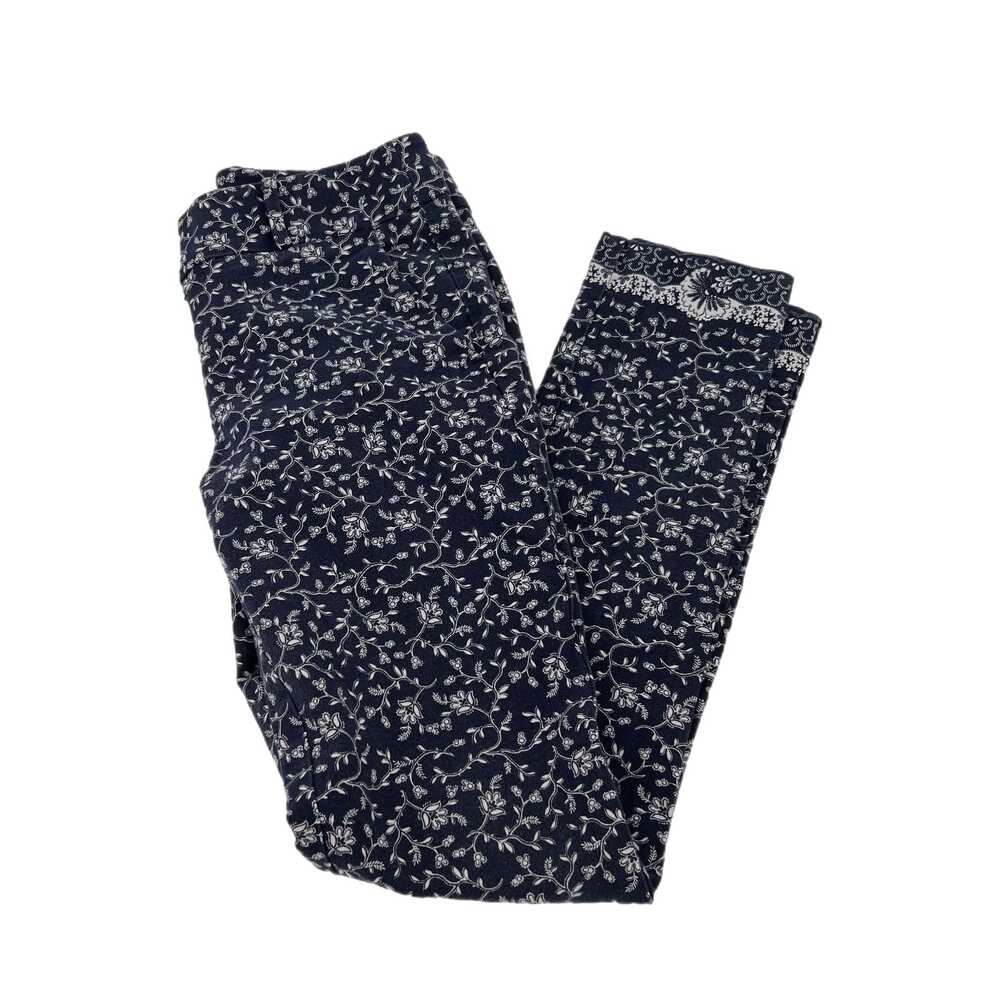 LOFT Blue White Straight Leg Pants Floral pattern | Womens 2